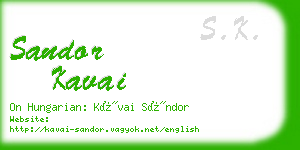 sandor kavai business card